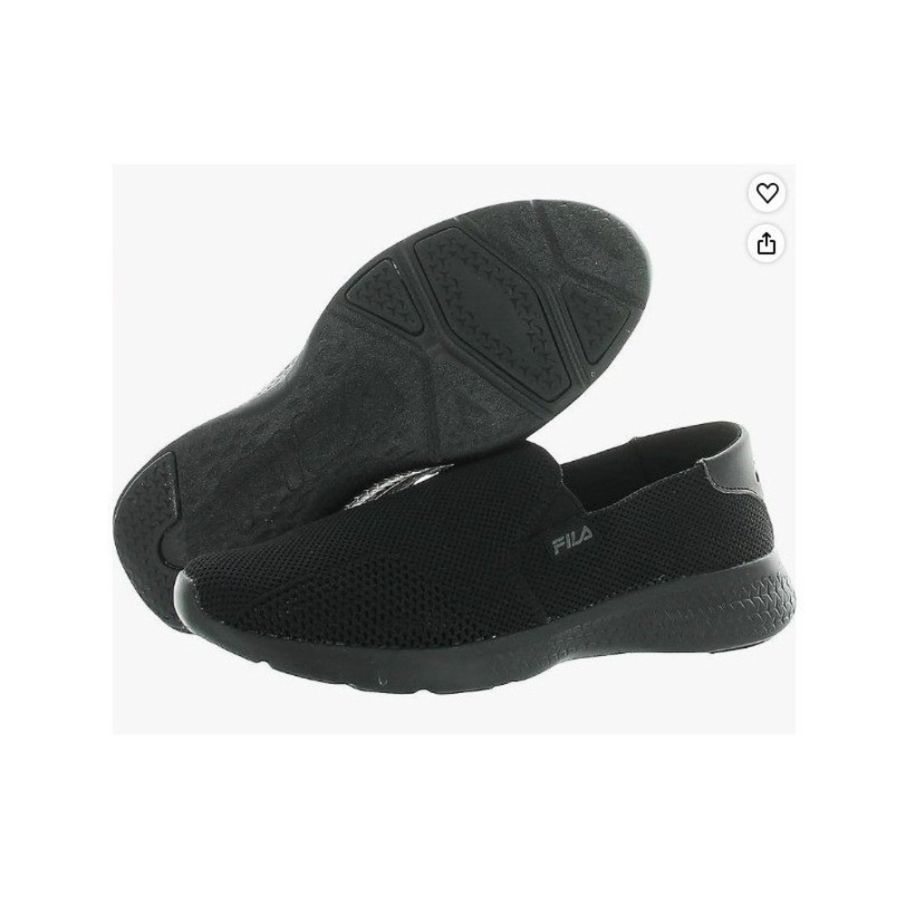 Fila Soft Women's Mallorca Lace less Lifestyle Slip-On Sneakers Black Size 7 EUC
